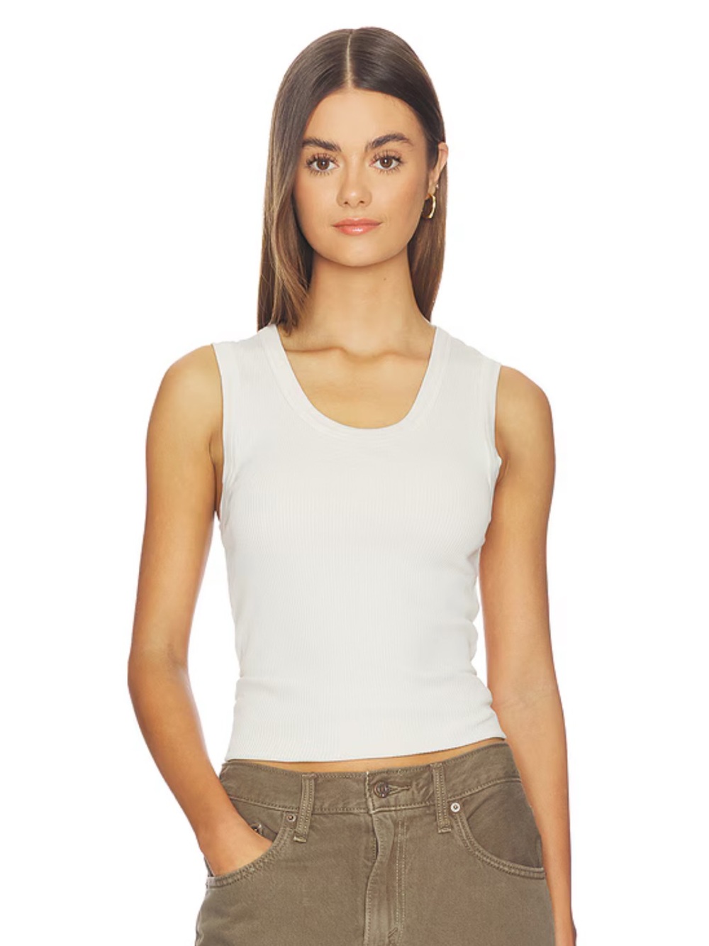 Agolde Poppy Tank Top in Bone - Picture 7 of 8